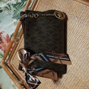 Micheal Kors signature logo coated canvas purse